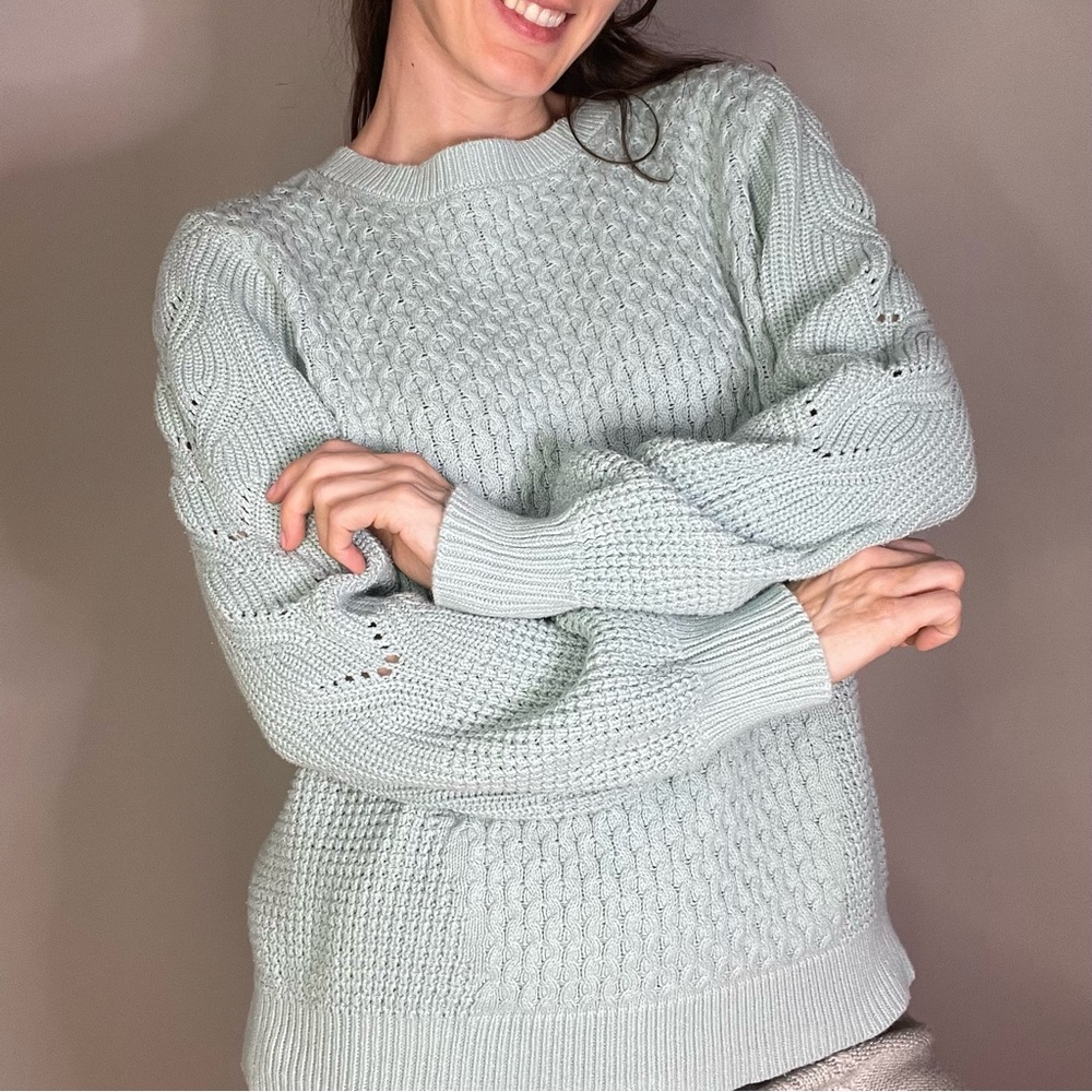 GIFTED Baby Blue Chunky Knit Sweater - Picture 1 of 12